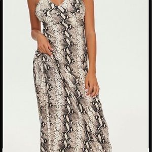 Snake print maxi dress